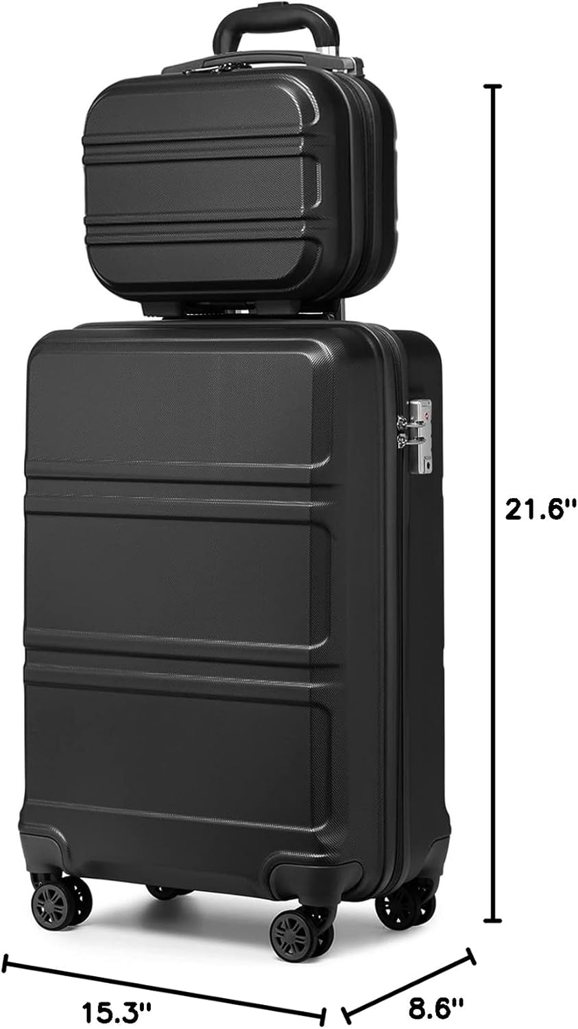15'' Underseat Carry On Luggage Airline Approved Lightweight | Anti-Scratch PC+ABS Hardshell Carry on Suitcase with Smooth Spinner Wheel, Overnight Carry on for Short Travel, Nude Pink