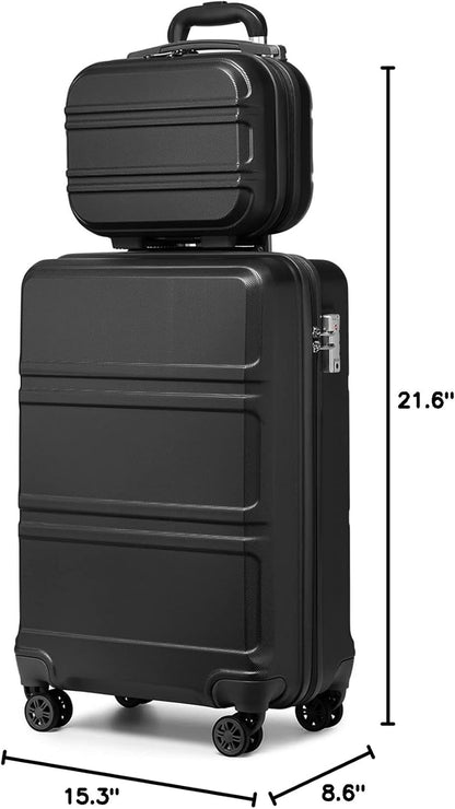 15'' Underseat Carry On Luggage Airline Approved Lightweight | Anti-Scratch PC+ABS Hardshell Carry on Suitcase with Smooth Spinner Wheel, Overnight Carry on for Short Travel, Nude Pink