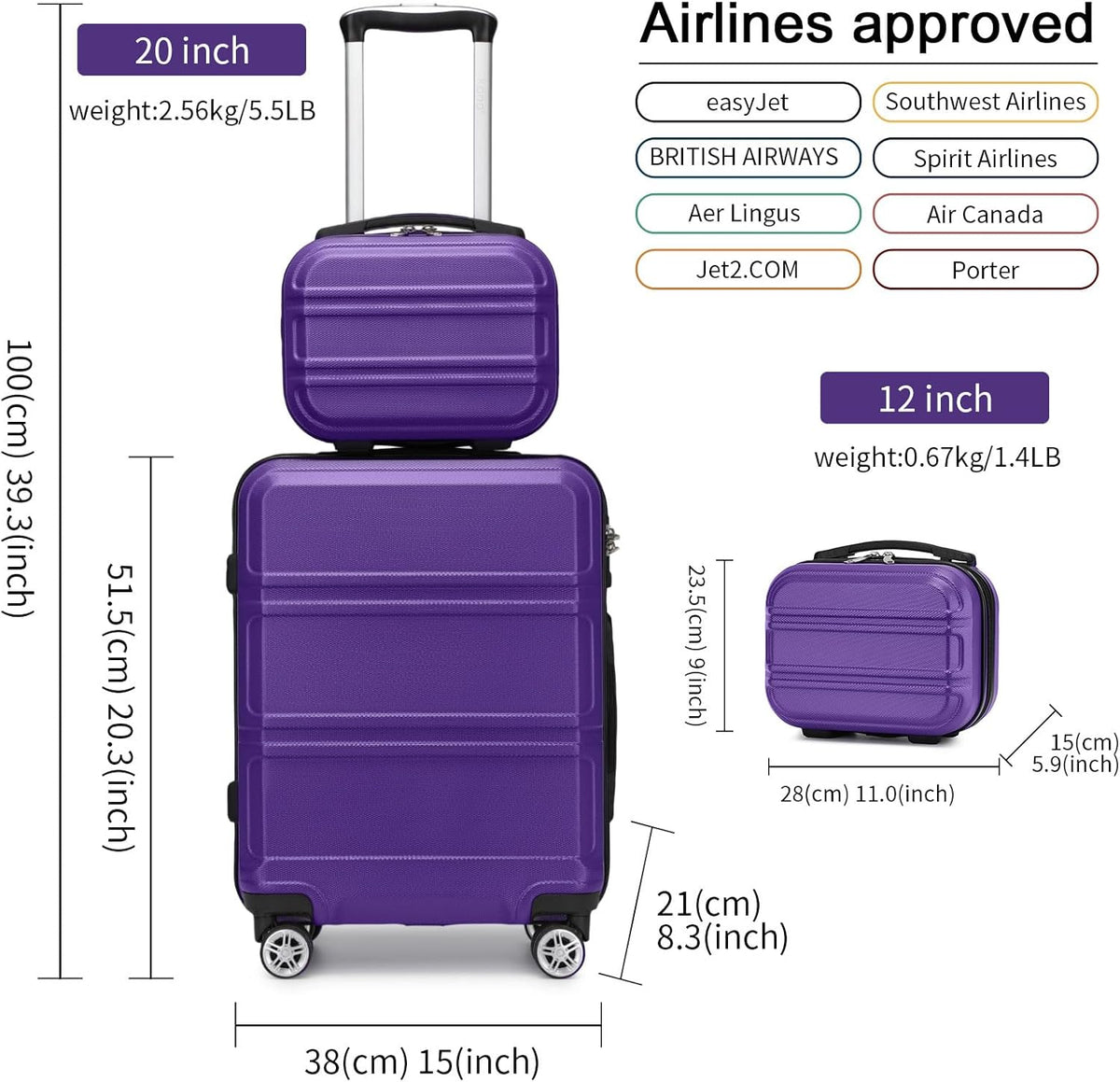 15'' Underseat Carry On Luggage Airline Approved Lightweight | Anti-Scratch PC+ABS Hardshell Carry on Suitcase with Smooth Spinner Wheel, Overnight Carry on for Short Travel, Nude Pink
