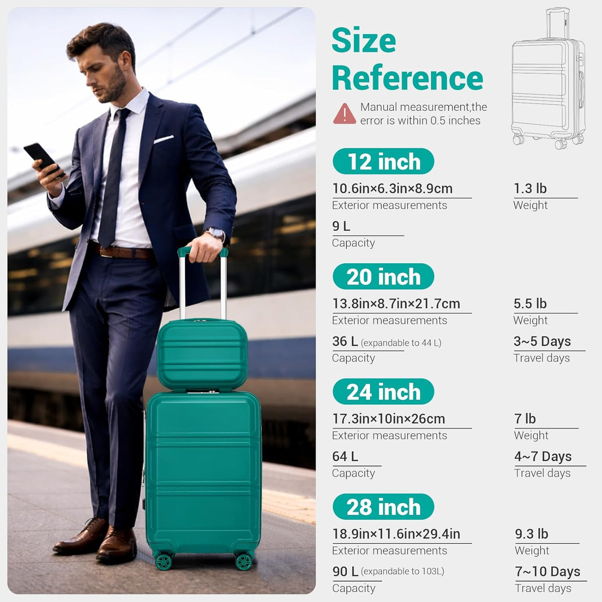 15'' Underseat Carry On Luggage Airline Approved Lightweight | Anti-Scratch PC+ABS Hardshell Carry on Suitcase with Smooth Spinner Wheel, Overnight Carry on for Short Travel, Nude Pink