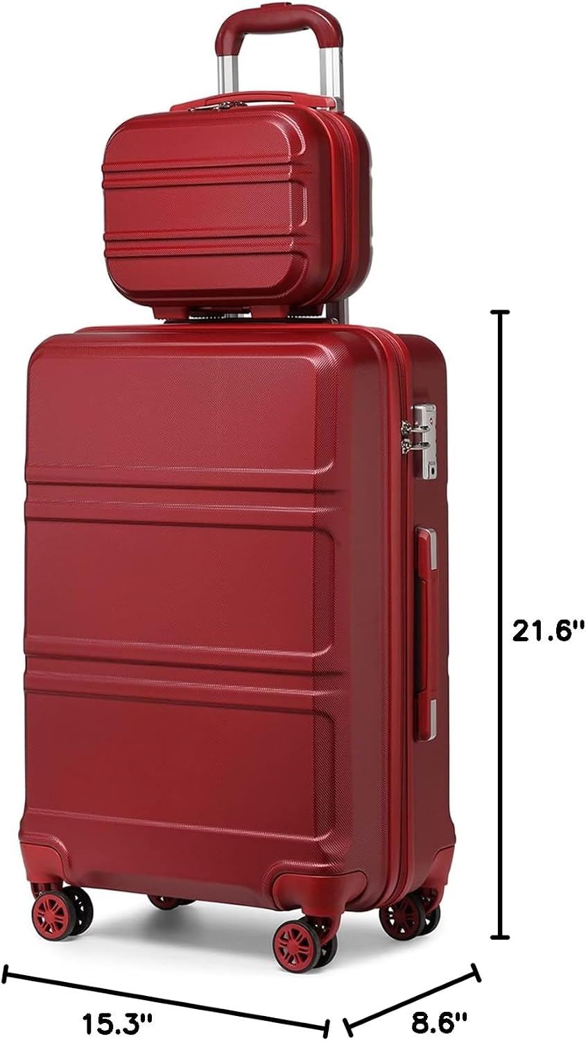 15'' Underseat Carry On Luggage Airline Approved Lightweight | Anti-Scratch PC+ABS Hardshell Carry on Suitcase with Smooth Spinner Wheel, Overnight Carry on for Short Travel, Nude Pink