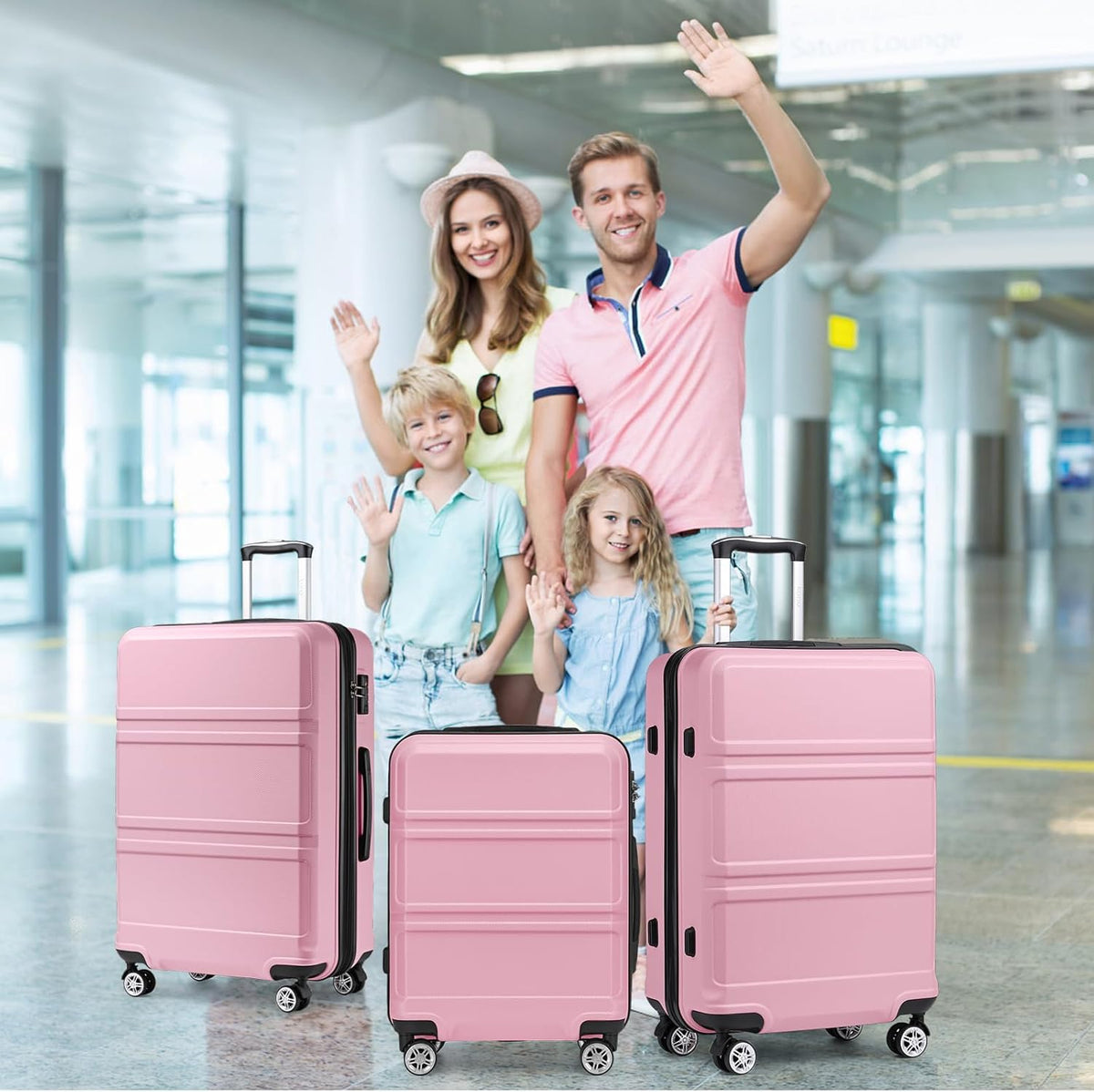15'' Underseat Carry On Luggage Airline Approved Lightweight | Anti-Scratch PC+ABS Hardshell Carry on Suitcase with Smooth Spinner Wheel, Overnight Carry on for Short Travel, Nude Pink