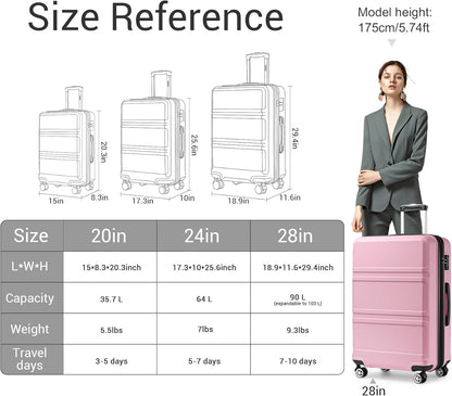 15'' Underseat Carry On Luggage Airline Approved Lightweight | Anti-Scratch PC+ABS Hardshell Carry on Suitcase with Smooth Spinner Wheel, Overnight Carry on for Short Travel, Nude Pink