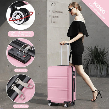 15'' Underseat Carry On Luggage Airline Approved Lightweight | Anti-Scratch PC+ABS Hardshell Carry on Suitcase with Smooth Spinner Wheel, Overnight Carry on for Short Travel, Nude Pink