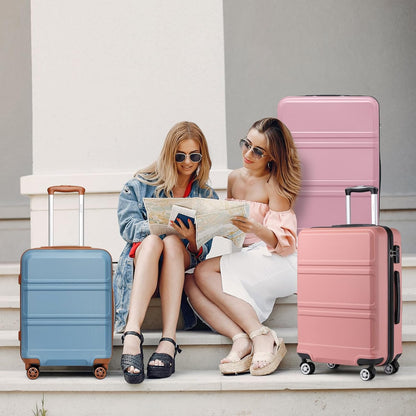 15'' Underseat Carry On Luggage Airline Approved Lightweight | Anti-Scratch PC+ABS Hardshell Carry on Suitcase with Smooth Spinner Wheel, Overnight Carry on for Short Travel, Nude Pink