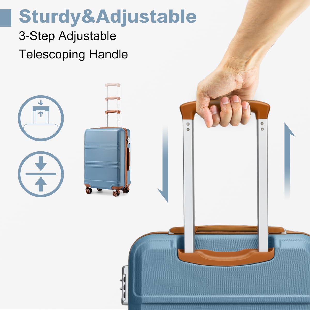 15'' Underseat Carry On Luggage Airline Approved Lightweight | Anti-Scratch PC+ABS Hardshell Carry on Suitcase with Smooth Spinner Wheel, Overnight Carry on for Short Travel, Nude Pink