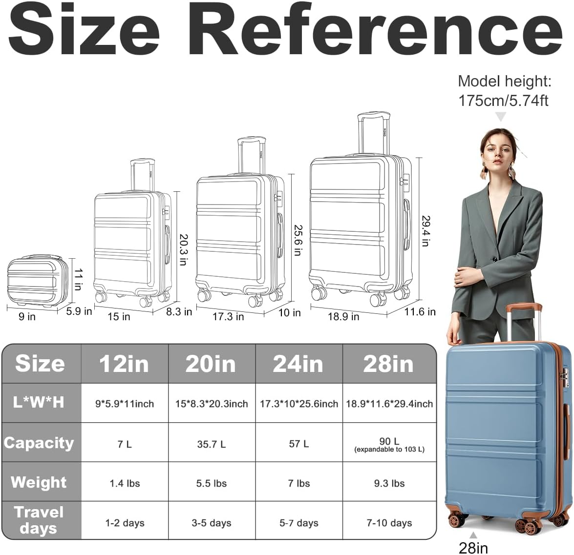 15'' Underseat Carry On Luggage Airline Approved Lightweight | Anti-Scratch PC+ABS Hardshell Carry on Suitcase with Smooth Spinner Wheel, Overnight Carry on for Short Travel, Nude Pink