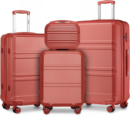 15'' Underseat Carry On Luggage Airline Approved Lightweight | Anti-Scratch PC+ABS Hardshell Carry on Suitcase with Smooth Spinner Wheel, Overnight Carry on for Short Travel, Nude Pink