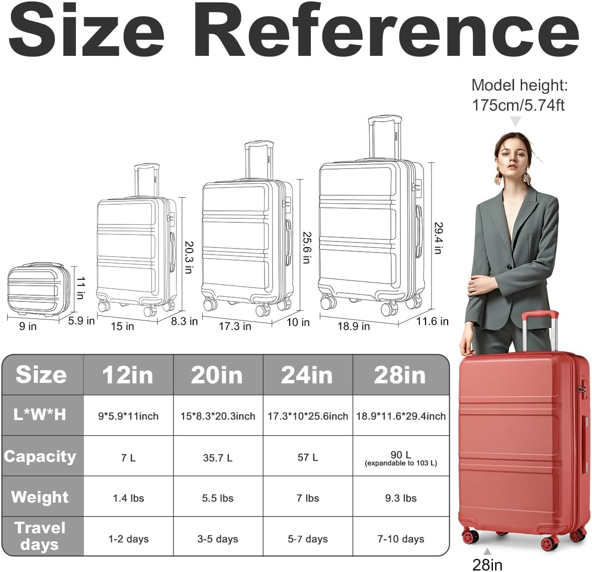 15'' Underseat Carry On Luggage Airline Approved Lightweight | Anti-Scratch PC+ABS Hardshell Carry on Suitcase with Smooth Spinner Wheel, Overnight Carry on for Short Travel, Nude Pink