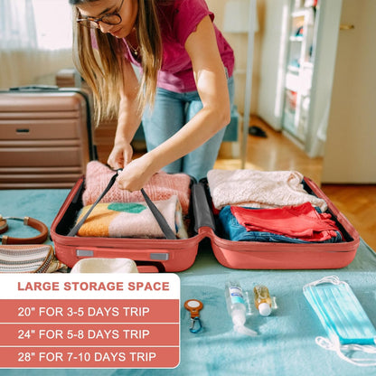 15'' Underseat Carry On Luggage Airline Approved Lightweight | Anti-Scratch PC+ABS Hardshell Carry on Suitcase with Smooth Spinner Wheel, Overnight Carry on for Short Travel, Nude Pink