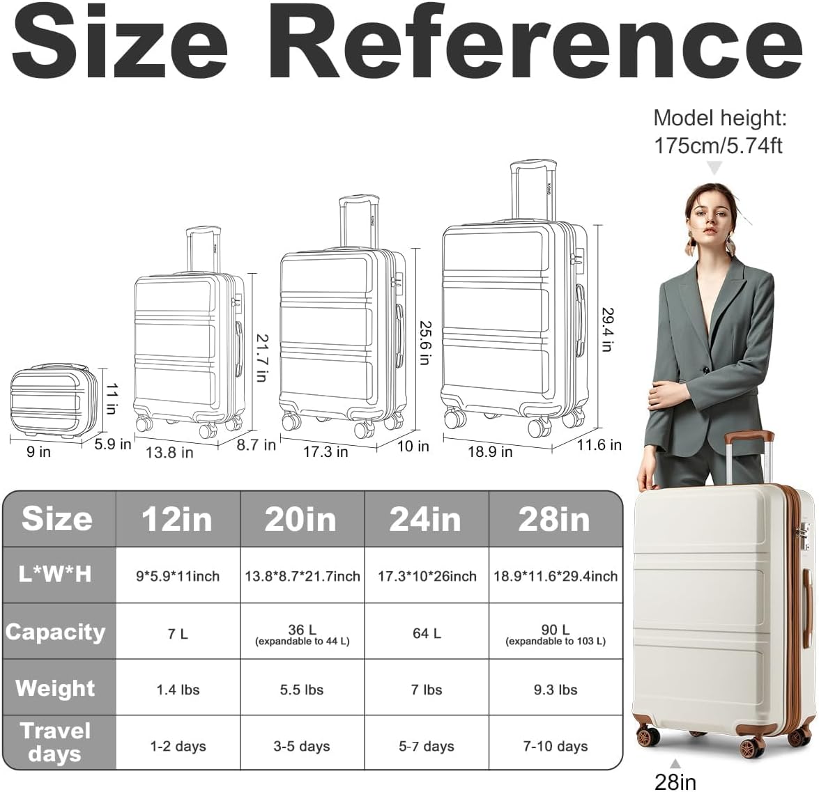 15'' Underseat Carry On Luggage Airline Approved Lightweight | Anti-Scratch PC+ABS Hardshell Carry on Suitcase with Smooth Spinner Wheel, Overnight Carry on for Short Travel, Nude Pink