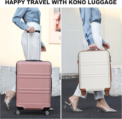 15'' Underseat Carry On Luggage Airline Approved Lightweight | Anti-Scratch PC+ABS Hardshell Carry on Suitcase with Smooth Spinner Wheel, Overnight Carry on for Short Travel, Nude Pink