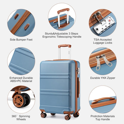 15'' Underseat Carry On Luggage Airline Approved Lightweight | Anti-Scratch PC+ABS Hardshell Carry on Suitcase with Smooth Spinner Wheel, Overnight Carry on for Short Travel, Nude Pink