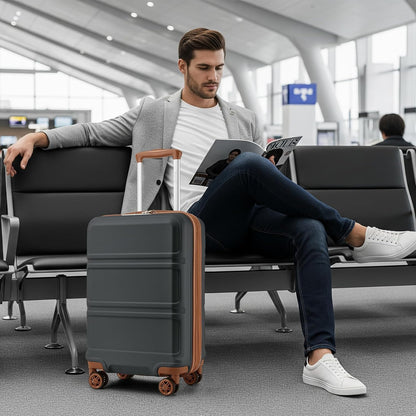 15'' Underseat Carry On Luggage Airline Approved Lightweight | Anti-Scratch PC+ABS Hardshell Carry on Suitcase with Smooth Spinner Wheel, Overnight Carry on for Short Travel, Nude Pink