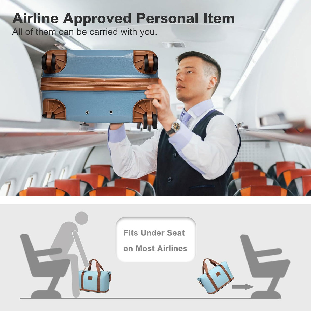 15'' Underseat Carry On Luggage Airline Approved Lightweight | Anti-Scratch PC+ABS Hardshell Carry on Suitcase with Smooth Spinner Wheel, Overnight Carry on for Short Travel, Nude Pink