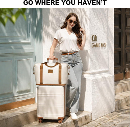 15'' Underseat Carry On Luggage Airline Approved Lightweight | Anti-Scratch PC+ABS Hardshell Carry on Suitcase with Smooth Spinner Wheel, Overnight Carry on for Short Travel, Nude Pink