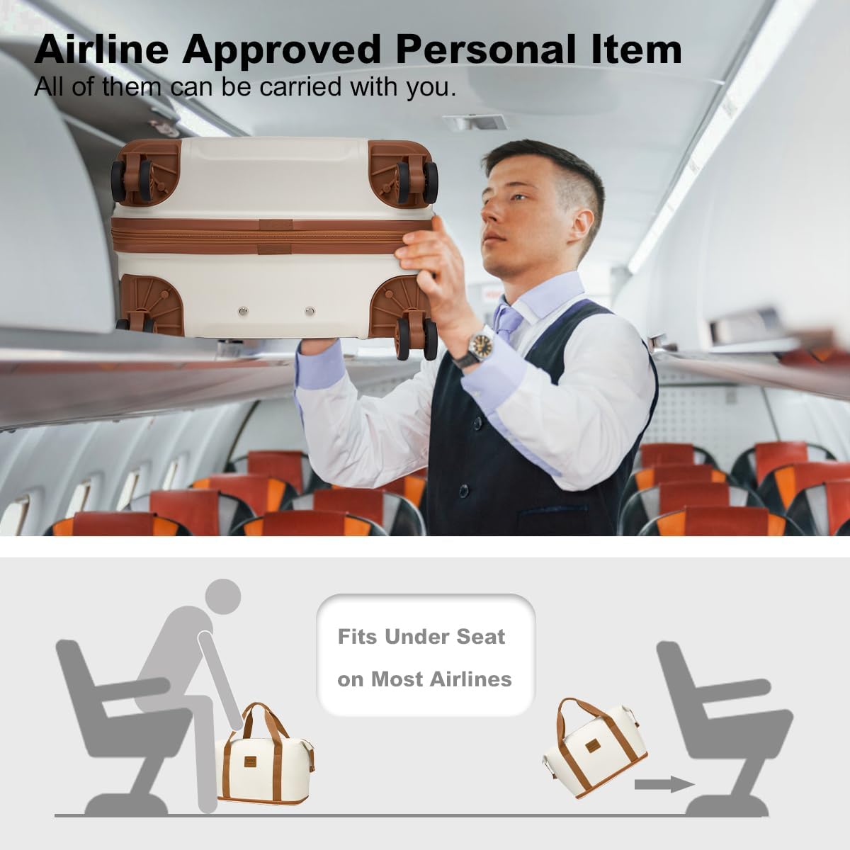 15'' Underseat Carry On Luggage Airline Approved Lightweight | Anti-Scratch PC+ABS Hardshell Carry on Suitcase with Smooth Spinner Wheel, Overnight Carry on for Short Travel, Nude Pink