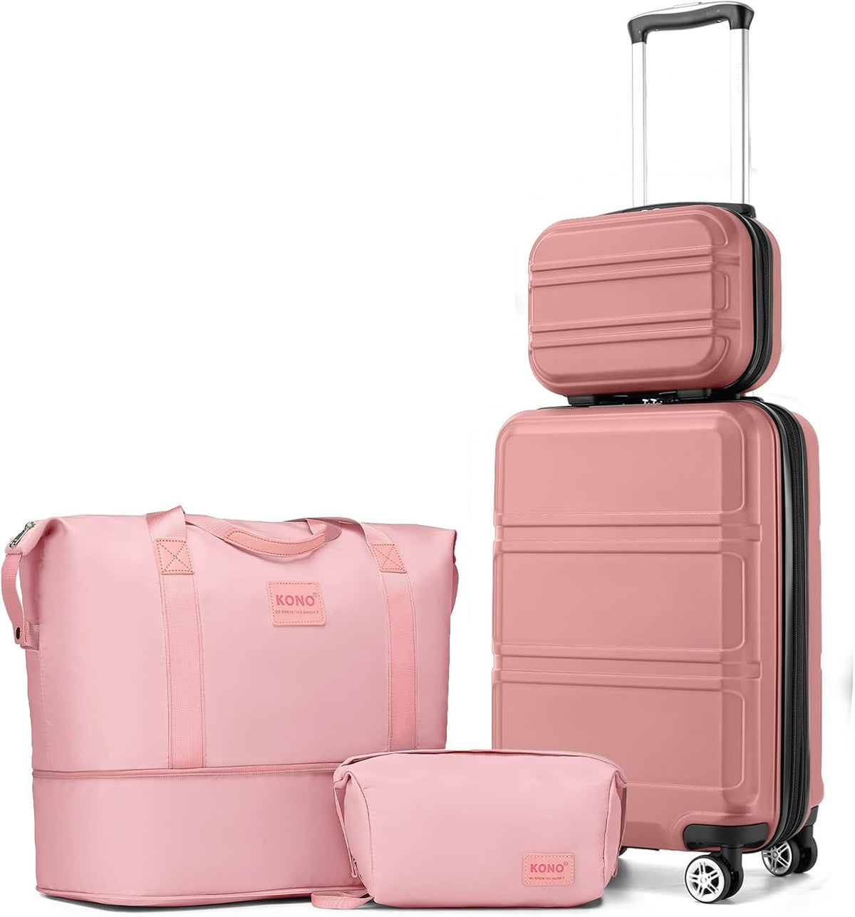 15'' Underseat Carry On Luggage Airline Approved Lightweight | Anti-Scratch PC+ABS Hardshell Carry on Suitcase with Smooth Spinner Wheel, Overnight Carry on for Short Travel, Nude Pink