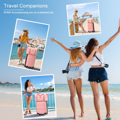 15'' Underseat Carry On Luggage Airline Approved Lightweight | Anti-Scratch PC+ABS Hardshell Carry on Suitcase with Smooth Spinner Wheel, Overnight Carry on for Short Travel, Nude Pink