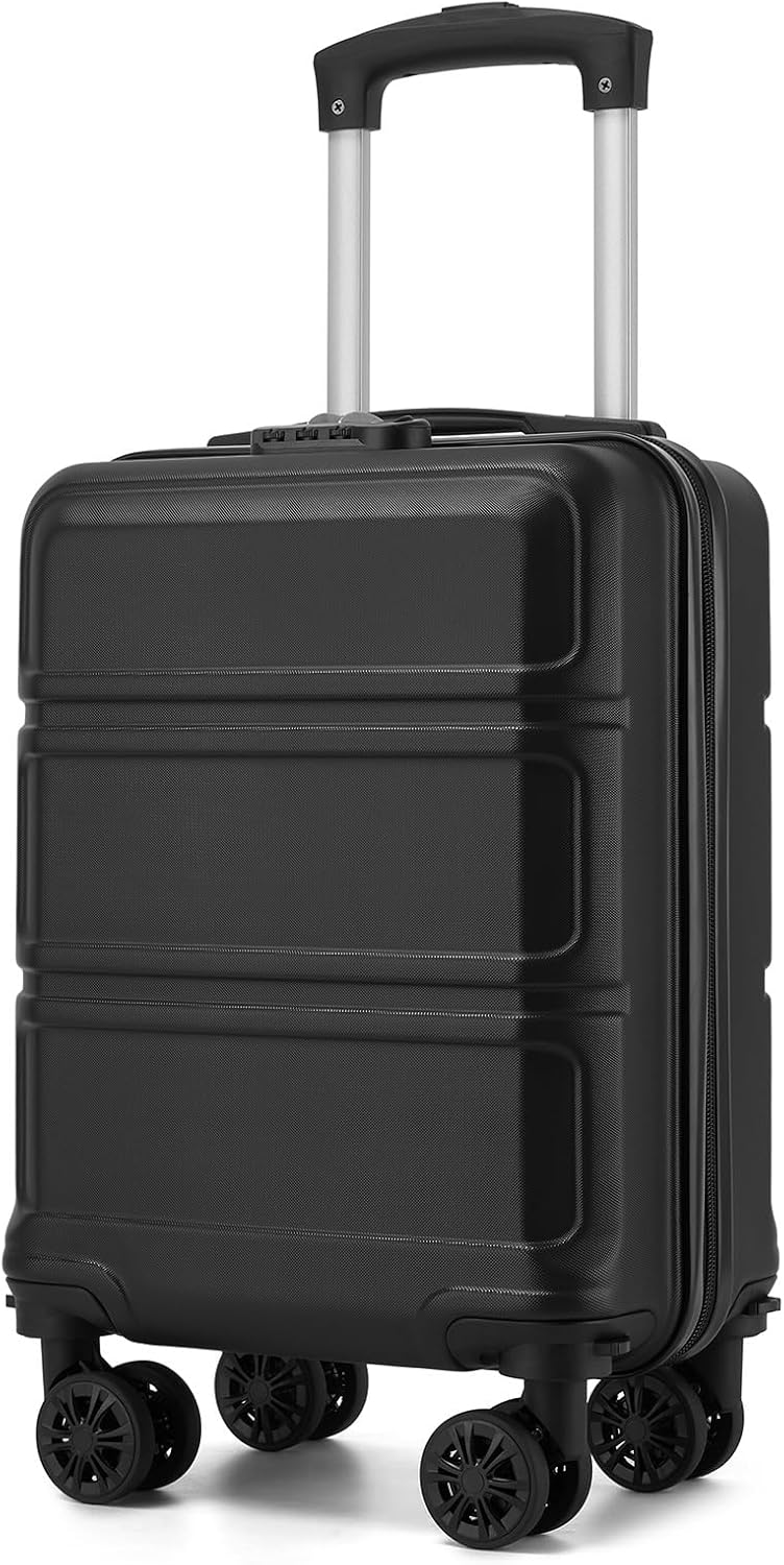 15'' Underseat Carry On Luggage Airline Approved Lightweight | Anti-Scratch PC+ABS Hardshell Carry on Suitcase with Smooth Spinner Wheel, Overnight Carry on for Short Travel, Nude Pink