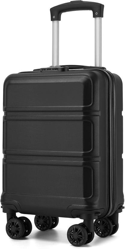 15'' Underseat Carry On Luggage Airline Approved Lightweight | Anti-Scratch PC+ABS Hardshell Carry on Suitcase with Smooth Spinner Wheel, Overnight Carry on for Short Travel, Nude Pink