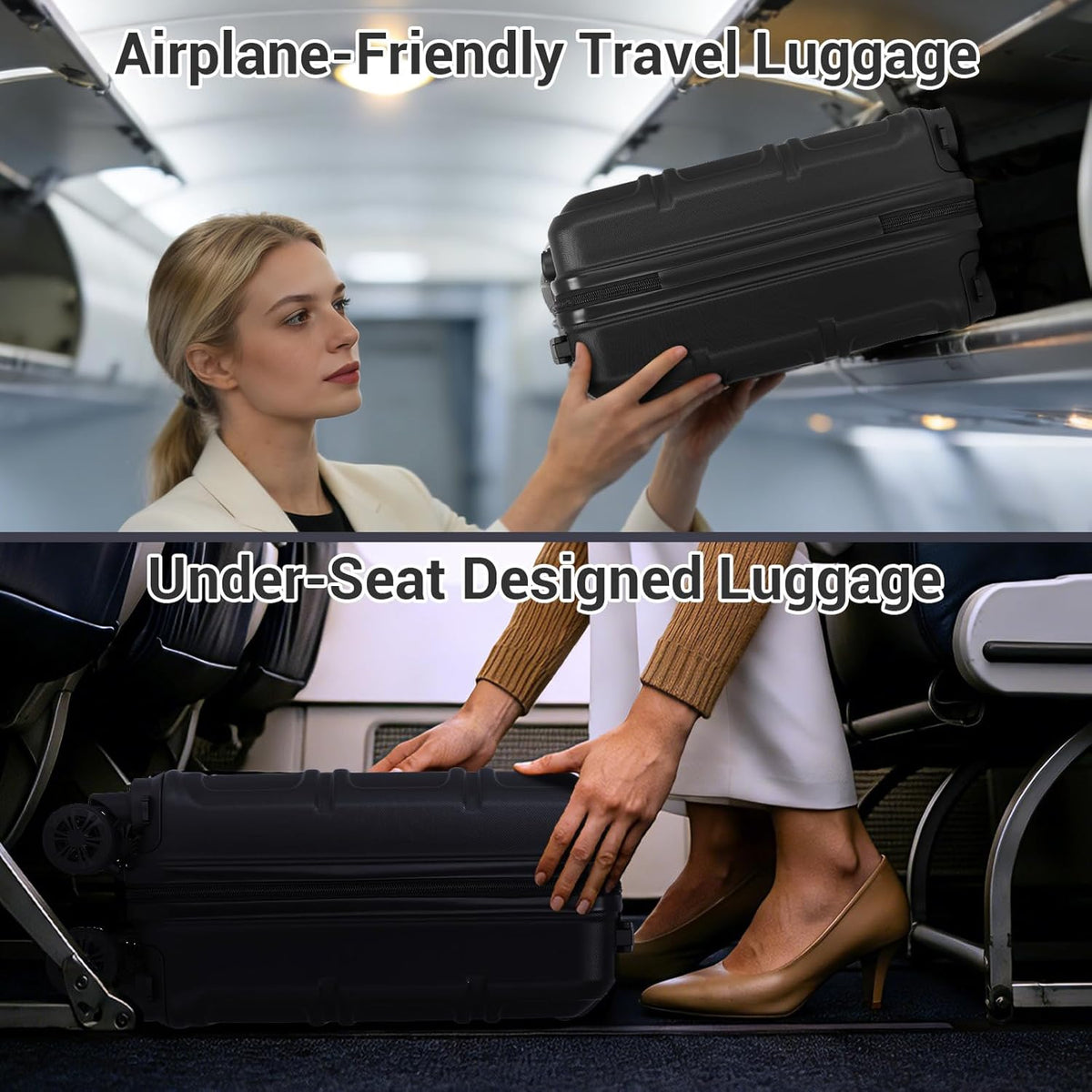 15'' Underseat Carry On Luggage Airline Approved Lightweight | Anti-Scratch PC+ABS Hardshell Carry on Suitcase with Smooth Spinner Wheel, Overnight Carry on for Short Travel, Nude Pink
