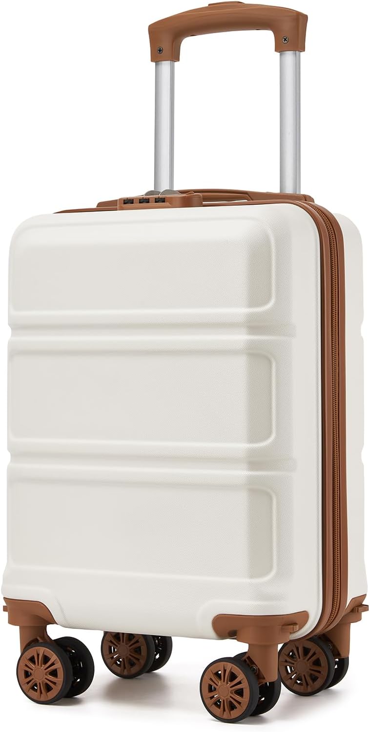 15'' Underseat Carry On Luggage Airline Approved Lightweight | Anti-Scratch PC+ABS Hardshell Carry on Suitcase with Smooth Spinner Wheel, Overnight Carry on for Short Travel, Nude Pink