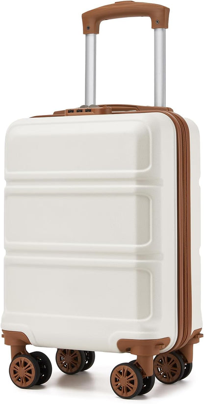15'' Underseat Carry On Luggage Airline Approved Lightweight | Anti-Scratch PC+ABS Hardshell Carry on Suitcase with Smooth Spinner Wheel, Overnight Carry on for Short Travel, Nude Pink