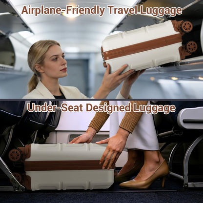 15'' Underseat Carry On Luggage Airline Approved Lightweight | Anti-Scratch PC+ABS Hardshell Carry on Suitcase with Smooth Spinner Wheel, Overnight Carry on for Short Travel, Nude Pink