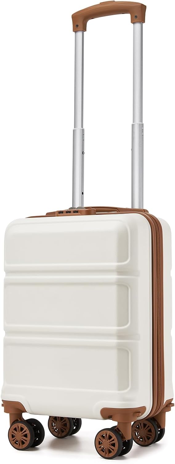 15'' Underseat Carry On Luggage Airline Approved Lightweight | Anti-Scratch PC+ABS Hardshell Carry on Suitcase with Smooth Spinner Wheel, Overnight Carry on for Short Travel, Nude Pink