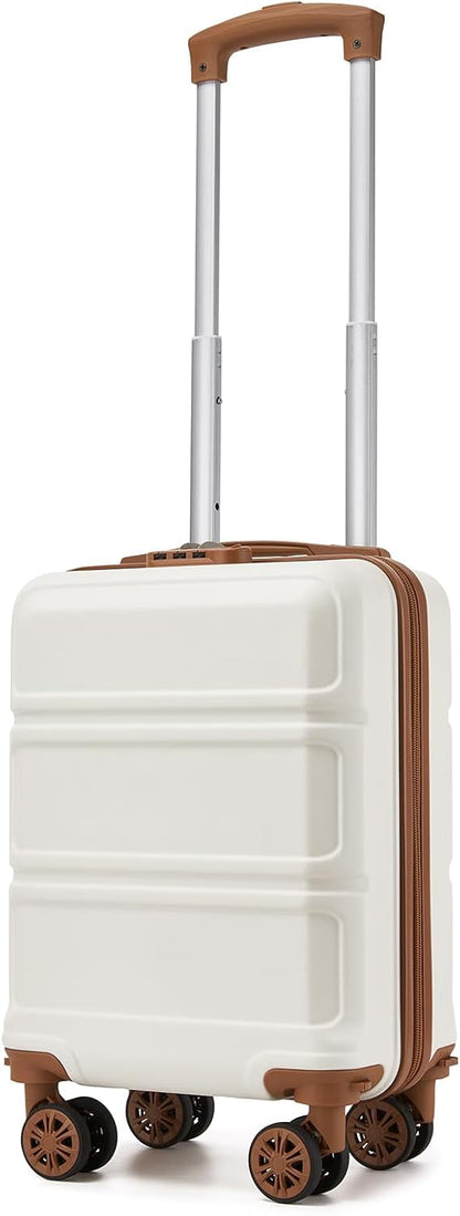 15'' Underseat Carry On Luggage Airline Approved Lightweight | Anti-Scratch PC+ABS Hardshell Carry on Suitcase with Smooth Spinner Wheel, Overnight Carry on for Short Travel, Nude Pink