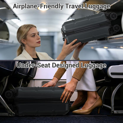 15'' Underseat Carry On Luggage Airline Approved Lightweight | Anti-Scratch PC+ABS Hardshell Carry on Suitcase with Smooth Spinner Wheel, Overnight Carry on for Short Travel, Nude Pink