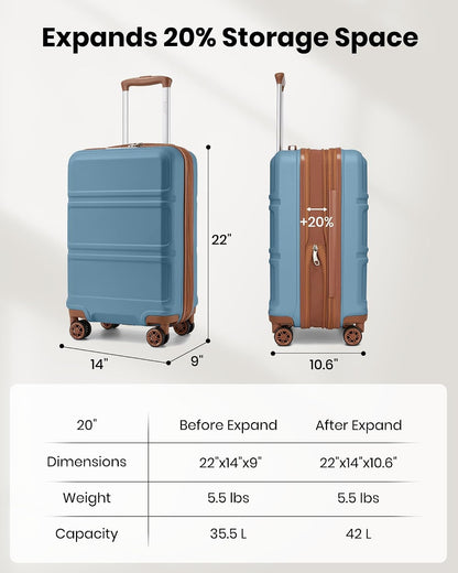 15'' Underseat Carry On Luggage Airline Approved Lightweight | Anti-Scratch PC+ABS Hardshell Carry on Suitcase with Smooth Spinner Wheel, Overnight Carry on for Short Travel, Nude Pink