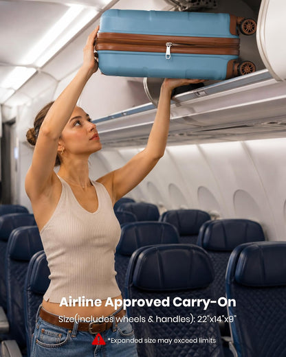 15'' Underseat Carry On Luggage Airline Approved Lightweight | Anti-Scratch PC+ABS Hardshell Carry on Suitcase with Smooth Spinner Wheel, Overnight Carry on for Short Travel, Nude Pink