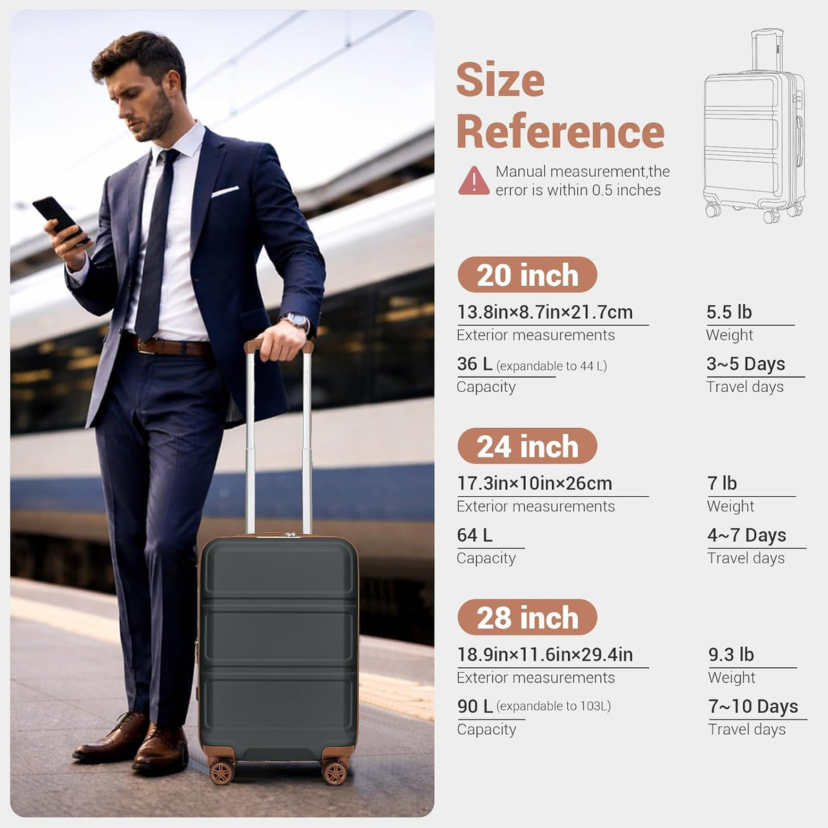 15'' Underseat Carry On Luggage Airline Approved Lightweight | Anti-Scratch PC+ABS Hardshell Carry on Suitcase with Smooth Spinner Wheel, Overnight Carry on for Short Travel, Nude Pink