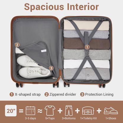 15'' Underseat Carry On Luggage Airline Approved Lightweight | Anti-Scratch PC+ABS Hardshell Carry on Suitcase with Smooth Spinner Wheel, Overnight Carry on for Short Travel, Nude Pink