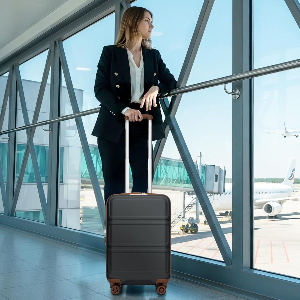 15'' Underseat Carry On Luggage Airline Approved Lightweight | Anti-Scratch PC+ABS Hardshell Carry on Suitcase with Smooth Spinner Wheel, Overnight Carry on for Short Travel, Nude Pink