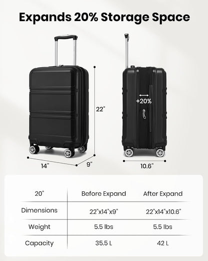15'' Underseat Carry On Luggage Airline Approved Lightweight | Anti-Scratch PC+ABS Hardshell Carry on Suitcase with Smooth Spinner Wheel, Overnight Carry on for Short Travel, Nude Pink