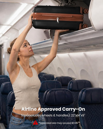 15'' Underseat Carry On Luggage Airline Approved Lightweight | Anti-Scratch PC+ABS Hardshell Carry on Suitcase with Smooth Spinner Wheel, Overnight Carry on for Short Travel, Nude Pink