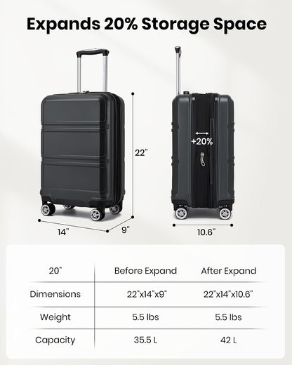 15'' Underseat Carry On Luggage Airline Approved Lightweight | Anti-Scratch PC+ABS Hardshell Carry on Suitcase with Smooth Spinner Wheel, Overnight Carry on for Short Travel, Nude Pink