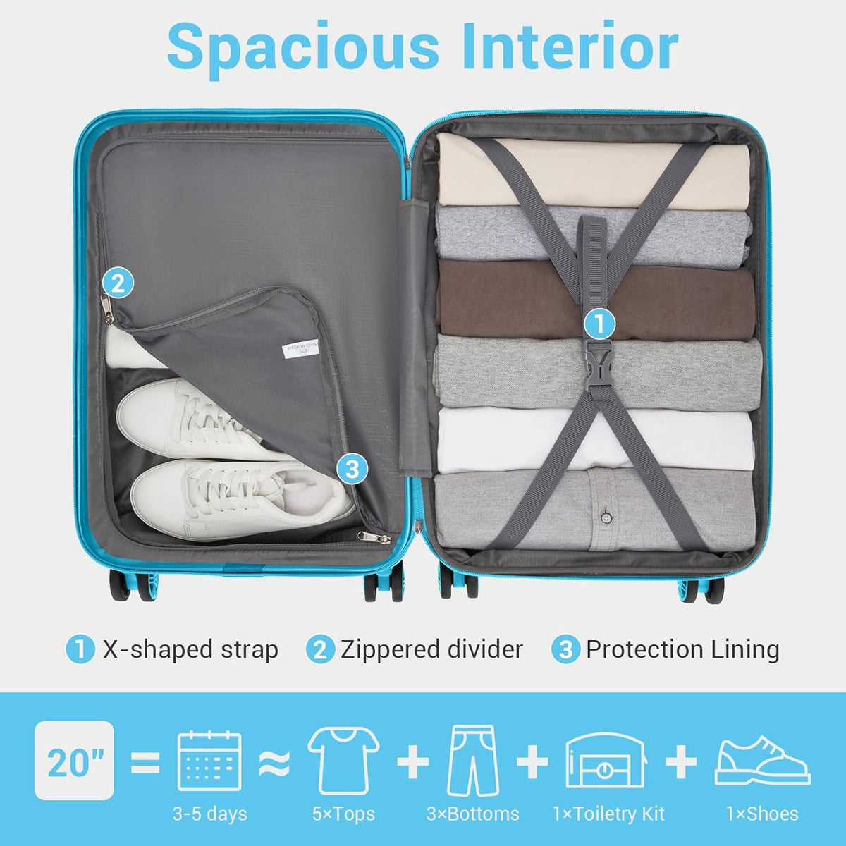 15'' Underseat Carry On Luggage Airline Approved Lightweight | Anti-Scratch PC+ABS Hardshell Carry on Suitcase with Smooth Spinner Wheel, Overnight Carry on for Short Travel, Nude Pink