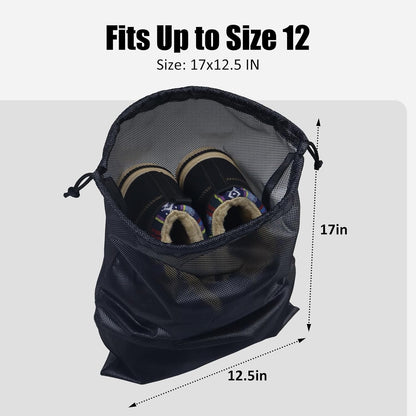 Shoe Bags for Travel, Shoe Storage Bag with Drawstring, Packing Organizer for Sneakers, Gym, Luggage, Closet, Weekender Overnight Travel Essentials