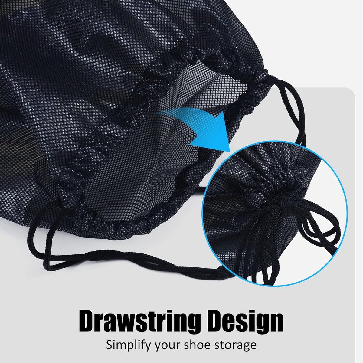 Shoe Bags for Travel, Shoe Storage Bag with Drawstring, Packing Organizer for Sneakers, Gym, Luggage, Closet, Weekender Overnight Travel Essentials