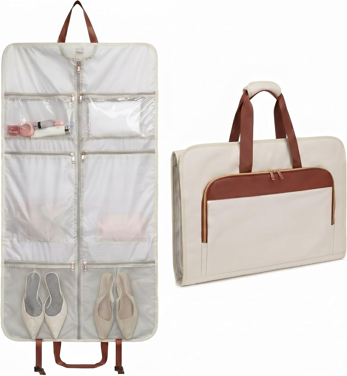 Convertible Travel Garment Bag for Women,Foldable Carry on Suit Carrier for Hanging Clothes Waterproof Travel Suit Bag for Men Large Garment Duffel Bag for Travel Business | Waterproof