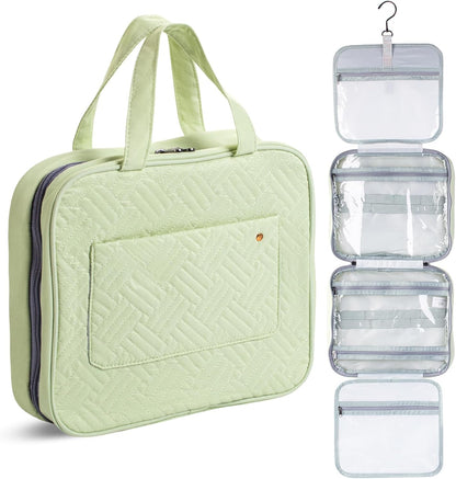 Travel Toiletry Bag Organizers, Sage Green | Makeup Travel Bag for Toiletries with Hanging Hook, Water-Resistant