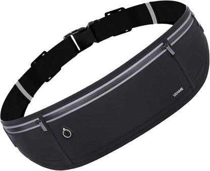 Slim Running Belt, Workout Fanny Pack for Men Women,Exercise Waist Pack for Apple iPhone Holder, Runner Belt for Running Walking Cycling Camping Gym