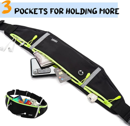 Slim Running Belt, Workout Fanny Pack for Men Women,Exercise Waist Pack for Apple iPhone Holder, Runner Belt for Running Walking Cycling Camping Gym