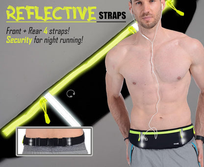 Slim Running Belt, Workout Fanny Pack for Men Women,Exercise Waist Pack for Apple iPhone Holder, Runner Belt for Running Walking Cycling Camping Gym