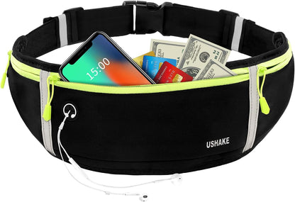 Slim Running Belt, Workout Fanny Pack for Men Women,Exercise Waist Pack for Apple iPhone Holder, Runner Belt for Running Walking Cycling Camping Gym