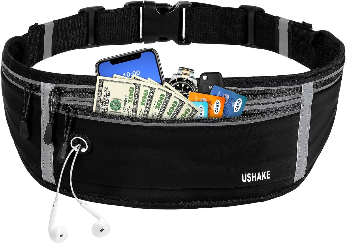 Slim Running Belt, Workout Fanny Pack for Men Women,Exercise Waist Pack for Apple iPhone Holder, Runner Belt for Running Walking Cycling Camping Gym